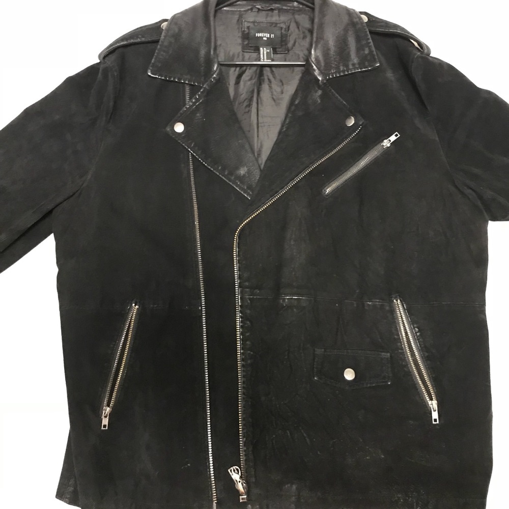 Forever 21 Suede Black Moto Jacket